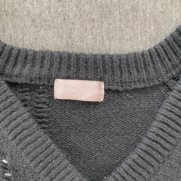 Vintage Dior Homme AW05 Beaded Wool Sweater - Picture 2 of 9